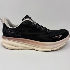 Hoka Clifton 9 Women's Size 9.5 Black Rose Gold Running Shoes (1127896)